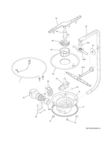 Motor & Pump Diagram and Parts List for FFBD2411NW5A  Frigidaire Dishwasher