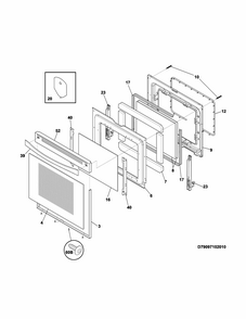 Door Diagram and Parts List for 79095052311  Kenmore Range