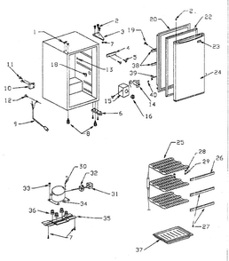 Refrigerator Diagram and Parts List for 56424502400  Kenmore Freezer