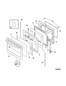Door Diagram and Parts List for 79094243311  Kenmore Range