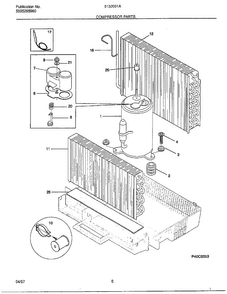 Compressor Parts Diagram and Parts List for 5132001  Frigidaire Air Conditioner
