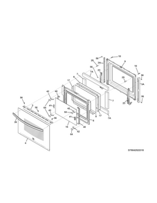 Door Diagram and Parts List for 79032602315  Kenmore Range