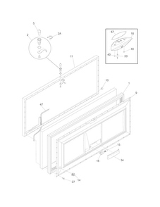 Door Diagram and Parts List for GLFC1526FWA  Frigidaire Freezer