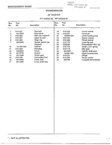 Transmission Page 2 Diagram and Parts List for 6309A  Frigidaire Washer