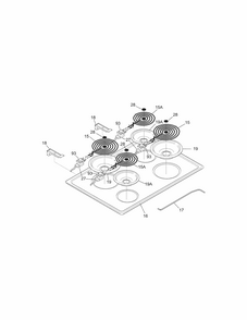 Main Top Diagram and Parts List for 79045582903  Kenmore Range