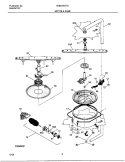 MOTOR & PUMP Diagram and Parts List for FDB634CFS1  Frigidaire Dishwasher