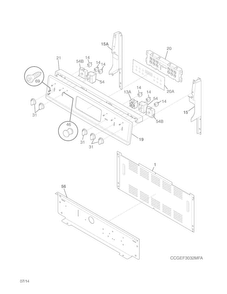 Backguard Diagram and Parts List for FGEF3032MFH  Frigidaire Range