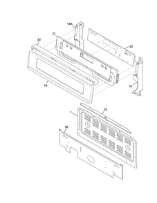 Backguard Diagram and Parts List for CGEF308TNF1  Frigidaire Range
