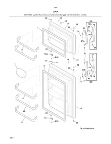Door Diagram and Parts List for 25370082612  Kenmore Refrigerator