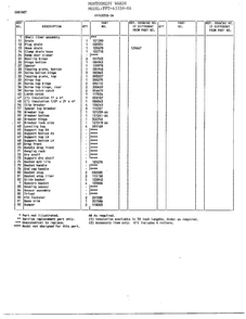 Cabinet Page 2 Diagram and Parts List for 43358-OA  Frigidaire Freezer