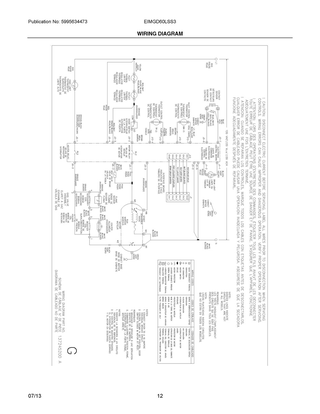 Wiring Diagram Diagram and Parts List for EIMGD60LSS3  Frigidaire Dryer