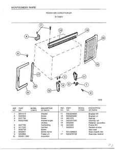 Room Air Conditioner Page 4 Diagram and Parts List for 5174001  Frigidaire Air Conditioner