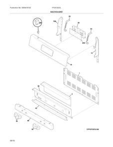 Backguard Diagram and Parts List for FFGF3023LBG  Frigidaire Range