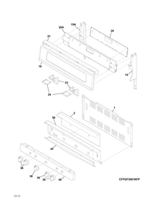 Backguard Diagram and Parts List for FPGF3081KFS  Frigidaire Range