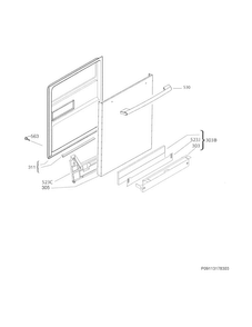 Door Diagram and Parts List for FPID2495QF2B  Frigidaire Dishwasher
