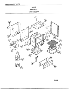 Range/ Basic Body Diagram and Parts List for 4809A  Frigidaire Range
