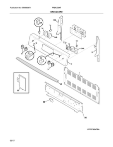 Backguard Diagram and Parts List for FFEF3054TWA  Frigidaire Range
