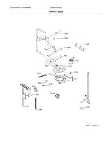 Wash System Diagram and Parts List for EI24ID50QS4B  Electrolux Dishwasher