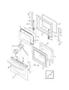 Door Diagram and Parts List for 79046893905  Kenmore Range