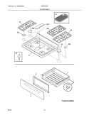 TOP/DRAWER Diagram and Parts List for LGGF3033KBA  Frigidaire Range