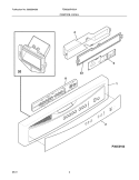 CONTROL PANEL Diagram and Parts List for FDB520RHC0A  Frigidaire Dishwasher