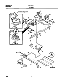 BURNER Diagram and Parts List for MGF336BGWA  Frigidaire Range
