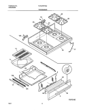 TOP / DRAWER Diagram and Parts List for FGF324WHSD  Frigidaire Range
