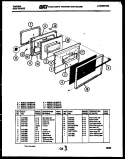 LOWER OVEN DOOR PARTS Diagram and Parts List for 72-3977-66-03  Tappan Range