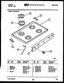 COOKTOP PARTS Diagram and Parts List for 30-3859-23-04  Tappan Range