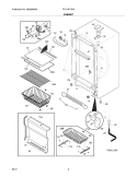 CABINET Diagram and Parts List for FFU14F7HWL  Frigidaire Freezer
