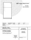 COVER Diagram and Parts List for FRT15B1BW1  Frigidaire Refrigerator
