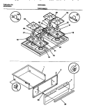 TOP / DRAWER Diagram and Parts List for WGF355BADA  Frigidaire Range