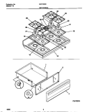 TOP / DRAWER Diagram and Parts List for MGF354SEWC  Frigidaire Range