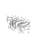 DOOR Diagram and Parts List for REC306CF0  Kelvinator Range
