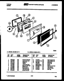 DOOR PARTS Diagram and Parts List for 30-2538-66-03  Tappan Range