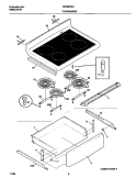 TOP / DRAWER Diagram and Parts List for FEFB67BHWE  Frigidaire Range