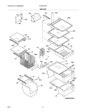 SHELVES Diagram and Parts List for GLHS67SEPW0  Frigidaire Refrigerator