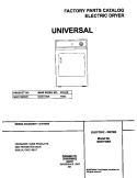 COVER Diagram and Parts List for MDE116REW1  Frigidaire Dryer