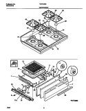 TOP / DRAWER Diagram and Parts List for TGF334BCDF  Tappan Range