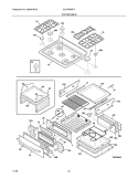 TOP / DRAWER Diagram and Parts List for GLGFM96FPBB  Frigidaire Range