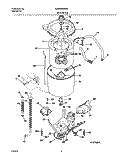 WSHR MTR, HOSE Diagram and Parts List for GLWS1649AS1  Frigidaire Washer
