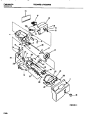 ICE CONTAINER & DISPENSER DRIVE Diagram and Parts List for FRS26WRBD1  Frigidaire Refrigerator