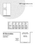 COVER Diagram and Parts List for FRS6HR5JSB1  Frigidaire Refrigerator