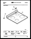 COOKTOP PARTS Diagram and Parts List for RS34BFW2  Frigidaire Range