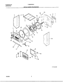 UPPER CAB / DRUM / HEATER Diagram and Parts List for FLEB43RGS0  Frigidaire Washer Dryer Combo