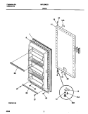 DOOR Diagram and Parts List for MFU09M2GW4  Frigidaire Freezer