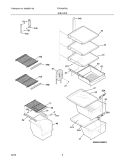 SHELVES Diagram and Parts List for FRSH6KR5JW0  Frigidaire Refrigerator