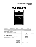 COVER Diagram and Parts List for TGF375CHSF  Tappan Range