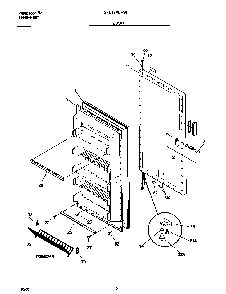 Door Diagram and Parts List for GFU17M6HW1  Gibson Freezer