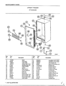 Upright Freezer Page 5 Diagram and Parts List for 45158B  Frigidaire Freezer
